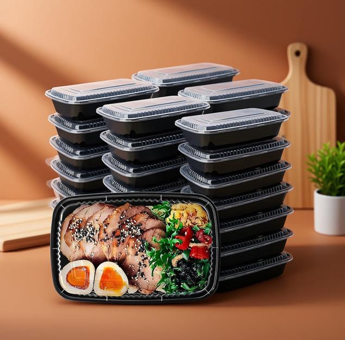 50 stuks Maaltijdcontainers 900 ml - Herbruikbare Lunchbox met Deksel - Magnetron-, Vriezer- en Vaatwasserbestendig