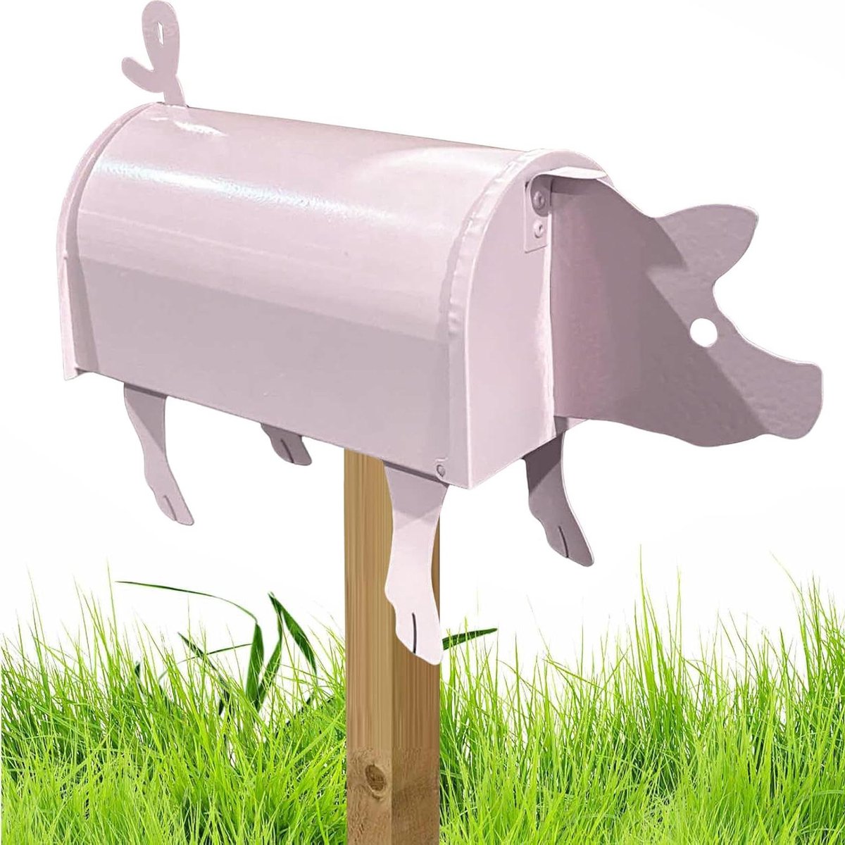 Brievenbus Dierenvorm - Buitenpostvak - Tuin Decoratie - Waterdicht Metaal - 16x27x16 cm - Varken