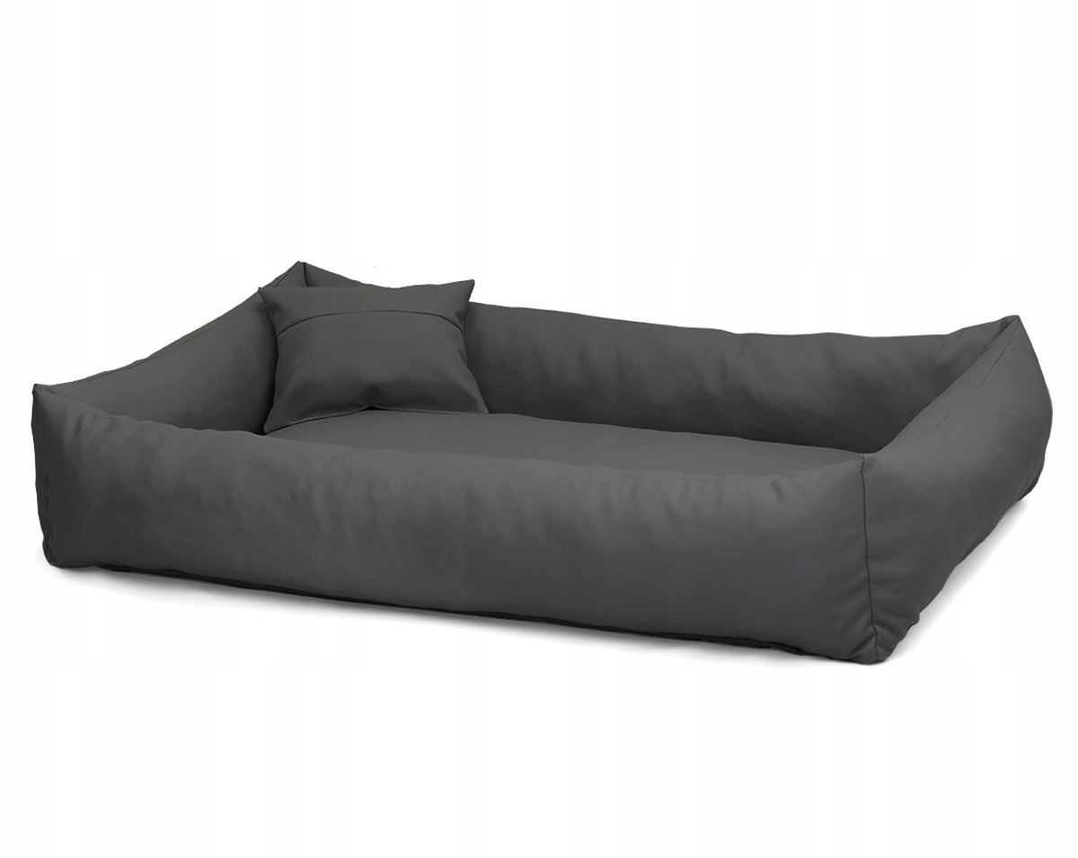 Luxe Hondenmand Elmo - Eco-leer 80x65cm - Grijs