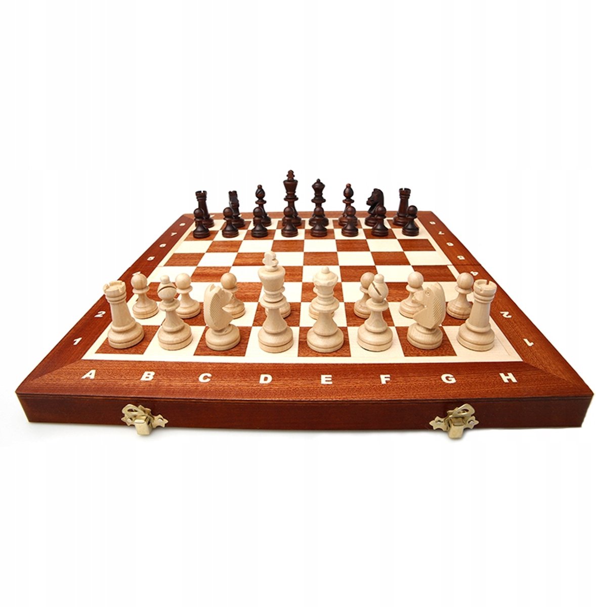 Grote Intarsia Magnetische Schaakset 140F - Houten Kwaliteit