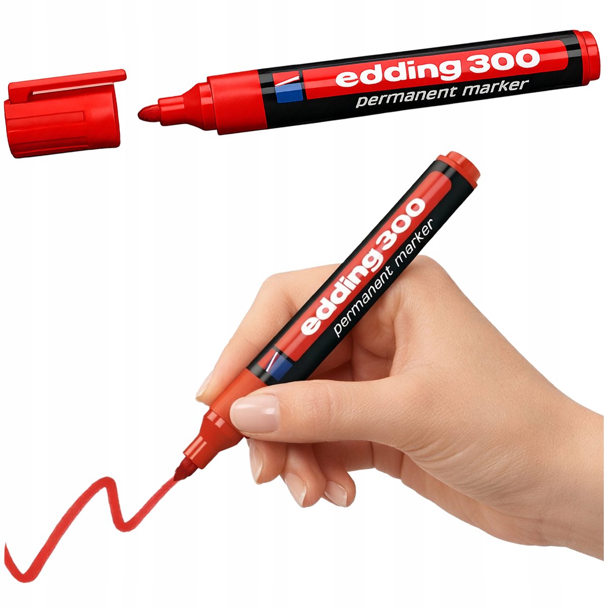 Edding A8 Permanent Marker Rood - Vervaagt niet, schrijft op verschillende oppervlakken