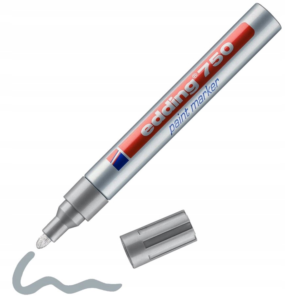 Edding Oliebasis Marker Zilver, 2-4 mm, Permanent, Hittebestendig
