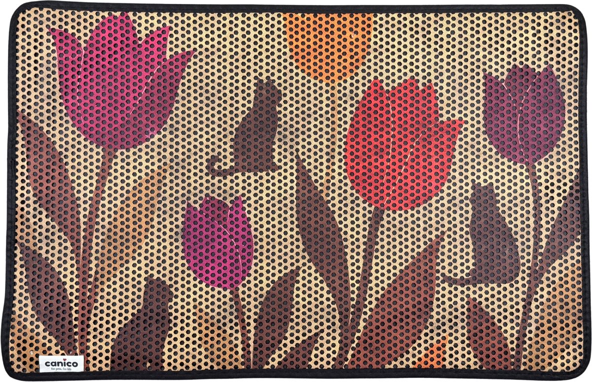 Canico Kattenbakmat - Uitloopmat - Tulpen - 90 x 60 cm
