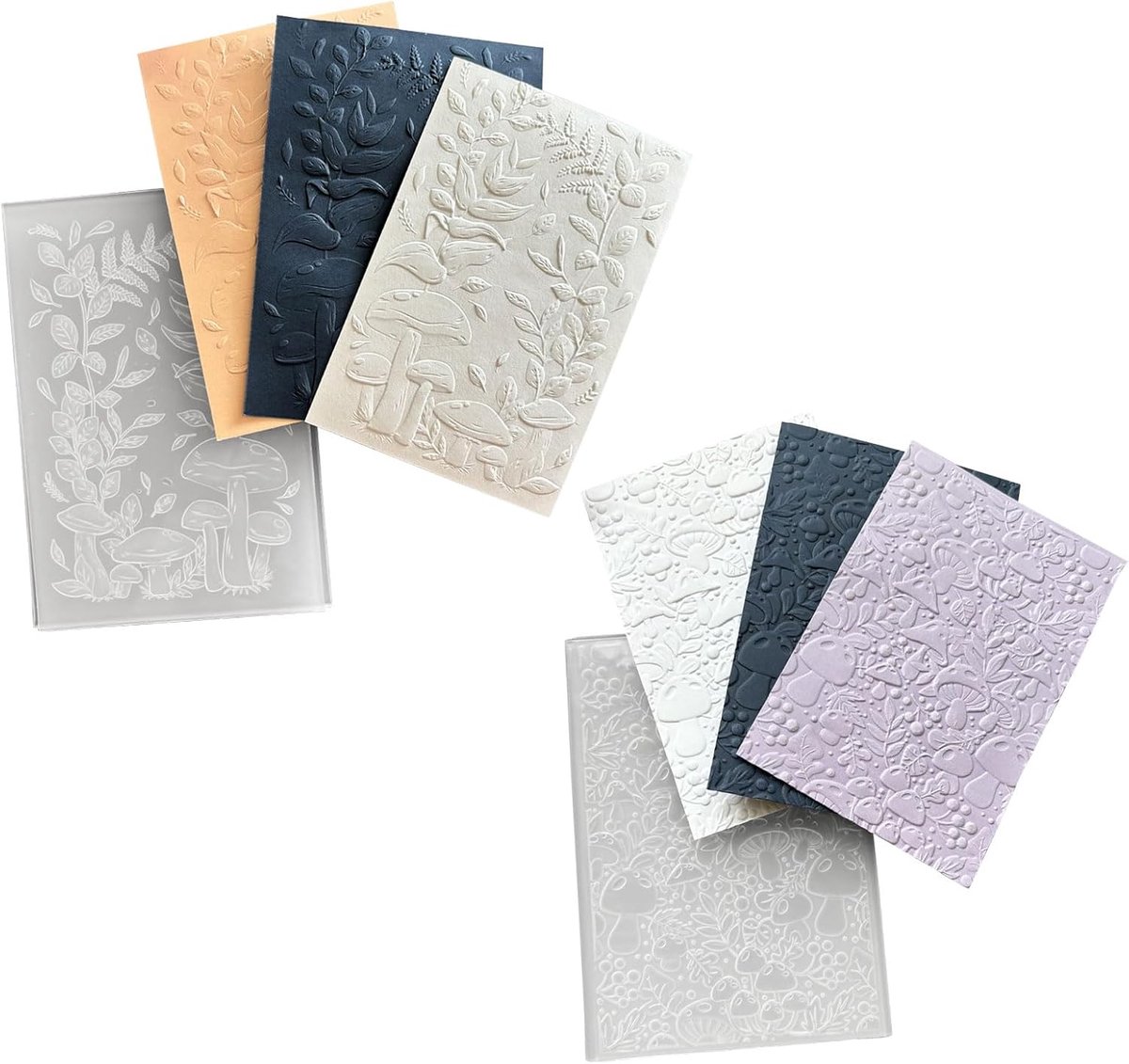 3D Embossing Folder, 2 STKS Paddestoel Embossing Stencil Sjabloon Mallen DIY Papieren Kaart Decorating Plastic Mold voor Scrapbook Fotoalbum DIY Handgemaakte Art Craft
