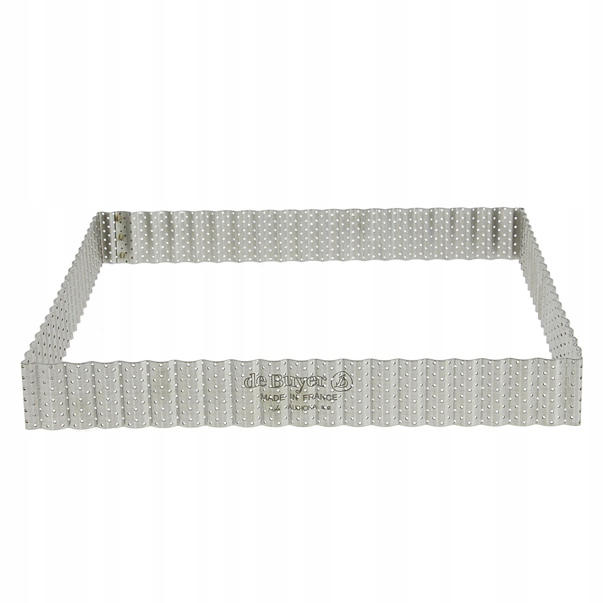 De Buyer Geperforeerde Vierkante Taartring 23x23cm RVS