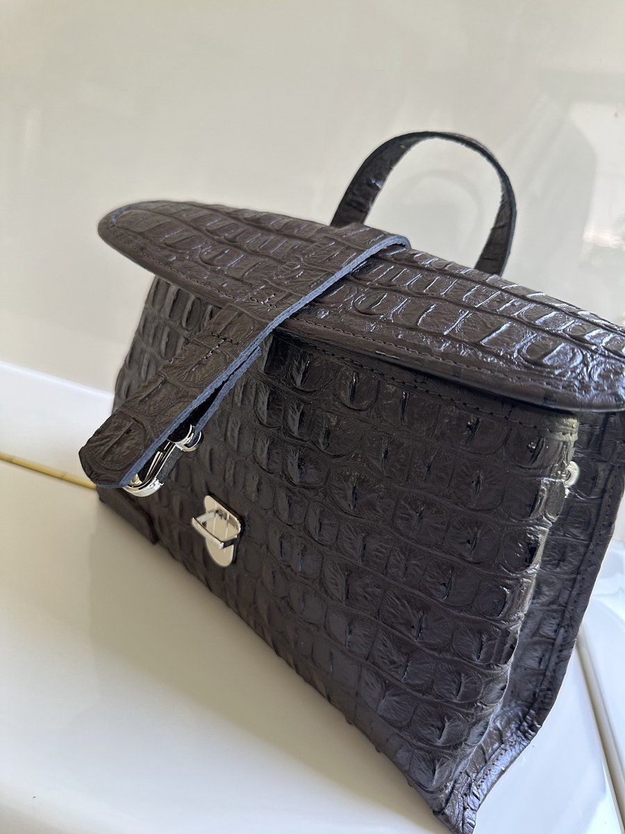 Shabbies Pleun Crossbody Printed Leather Schoudertassen Dames - Bruin - Maat ONESIZE