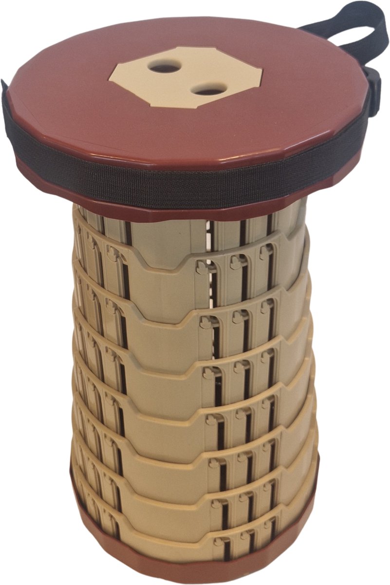 Mannsberger Telescopische kruk in Beige en Rood met handvat