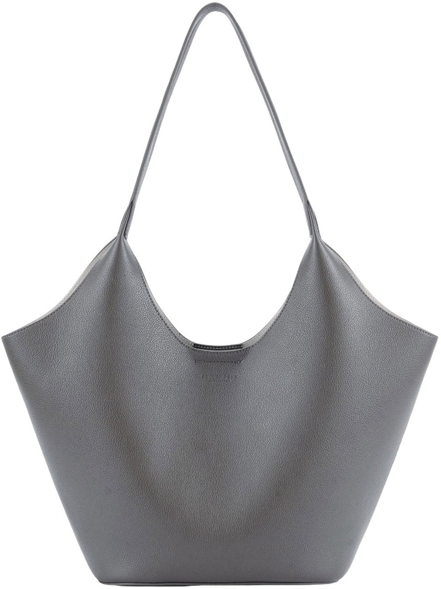 SEIDENFELT MANUFAKTUR shopper Nelma Tulip Shopper Light Grey grijs