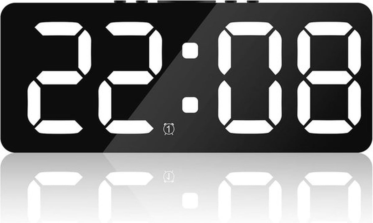 Digitale Wekker met LED Display en 5 Helderheidsniveaus - Alarm met 12/24 Uur Instelling en Zomertijd