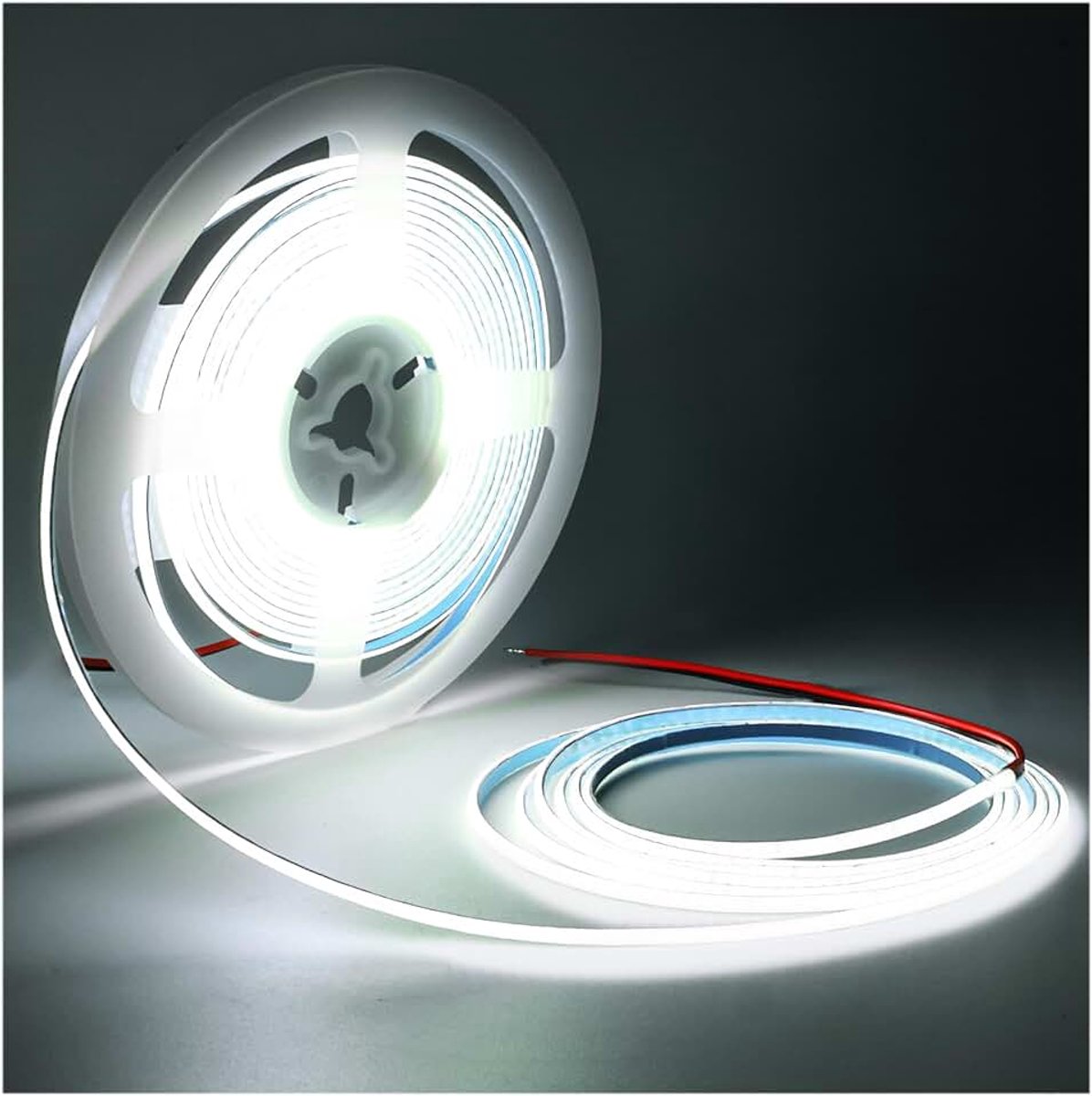 Ledstrip COB 12V, 3mm breed ultradunne LED lichtstrip wit 6000K 5 meters 384 leds/meter neon licht Flexibel strip lights voor feest toonbank plank wooncultuu