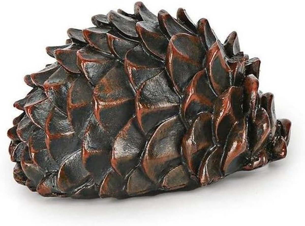 Pijnboompittensteen met geheim compartiment - neppe steen - sleutelkluis - geschikt voor buiten - grijs/antraciet - decoratie - tuinaccessoire - camouflage buitenkluis