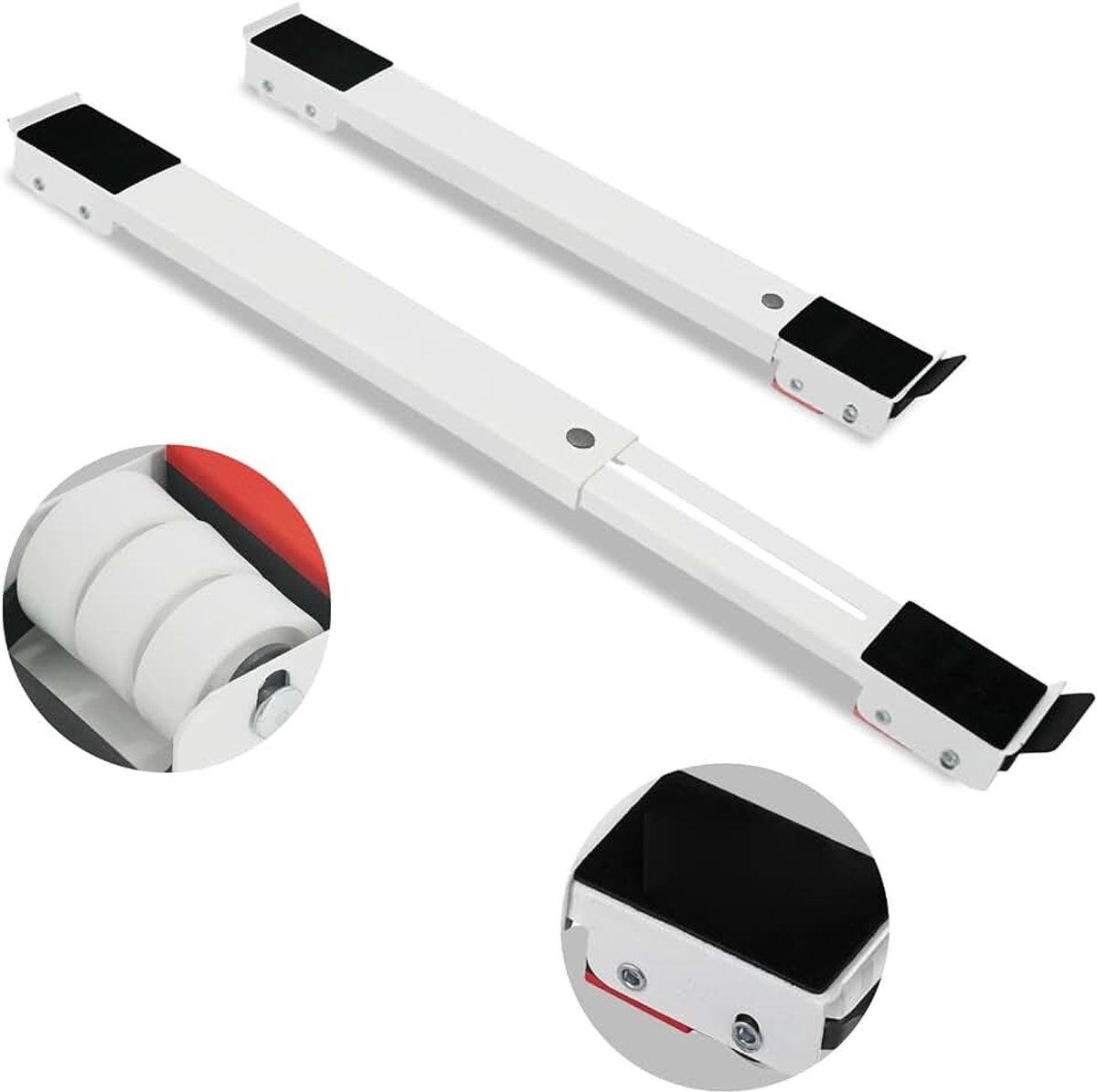 Wasmachine Onderstel Set Van 2, Apparatenbasis Met Rem, Draagvermogen Tot 300 kg, Verstelbare Lengte 45-72 cm, Ondersteuning Voor Wasmachines, Tv-kasten, Banken