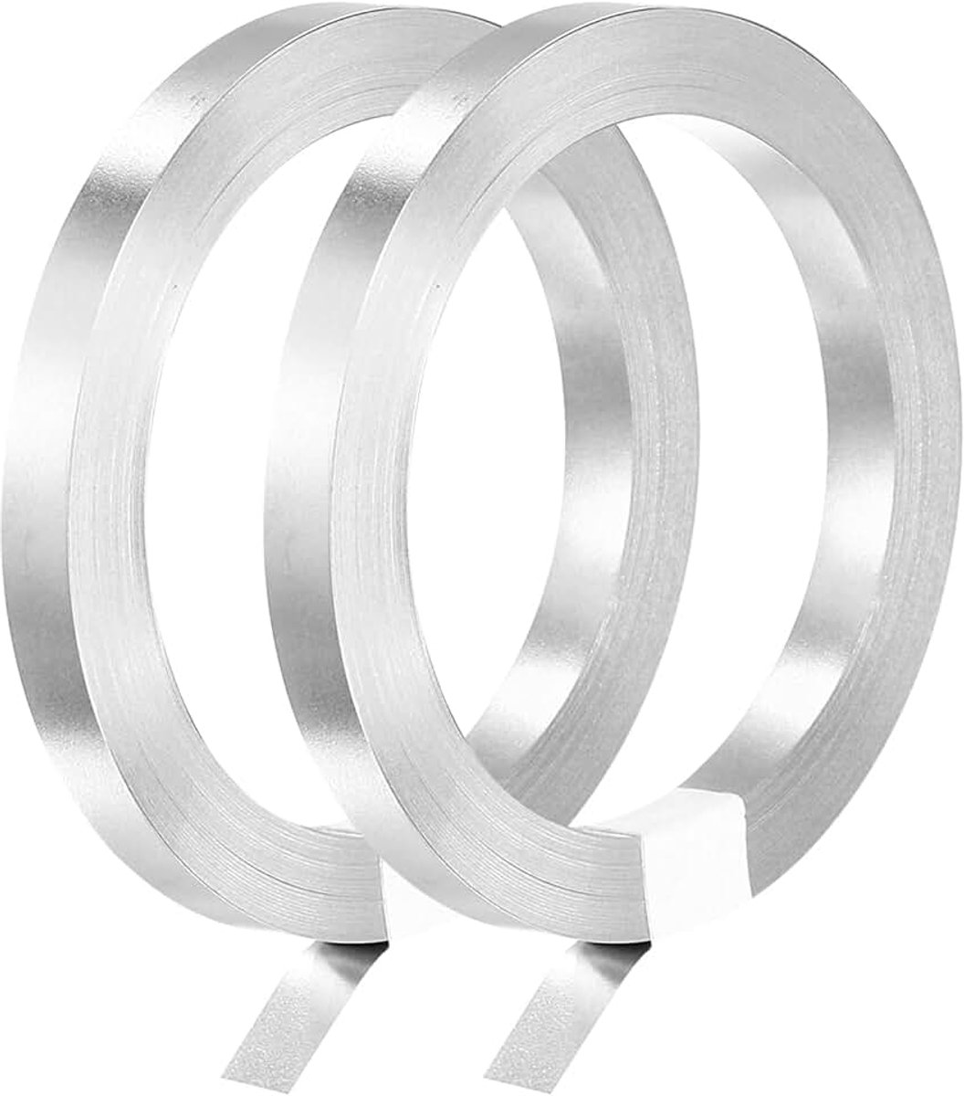 2 rollen 10 meter band van vernikkeld staal, aansluitplaat voor batterij en puntlassen, 5 x 0,1 mm (b x h)