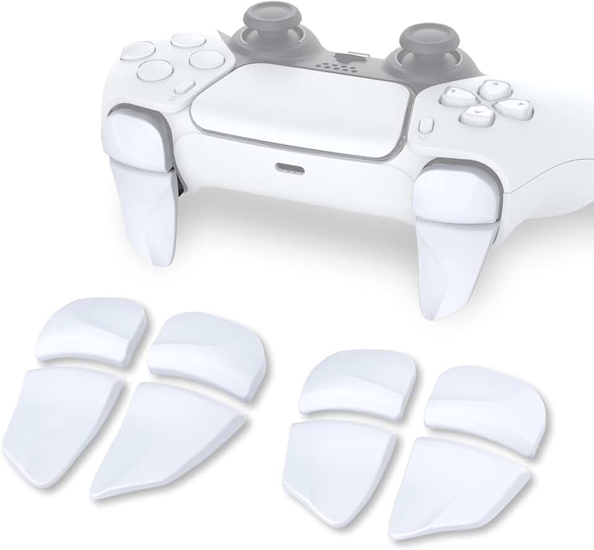 Knoppen Extension Trigger voor ps5-Controller,2 Paar Schouderknoppen Uitbreidingstriggers voor PS Portal,Bumpertriggerverlengers voor ps5 Controller-Wit
