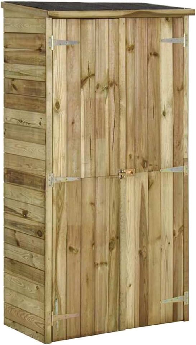 Gereedschapsschuur, tuinkast, hout, gereedschapsschuur, tuinhuis, gereedschapsschuur, houten huis, opslagschuur voor tuin, grenenhout, 85 x 48 x 177 cm