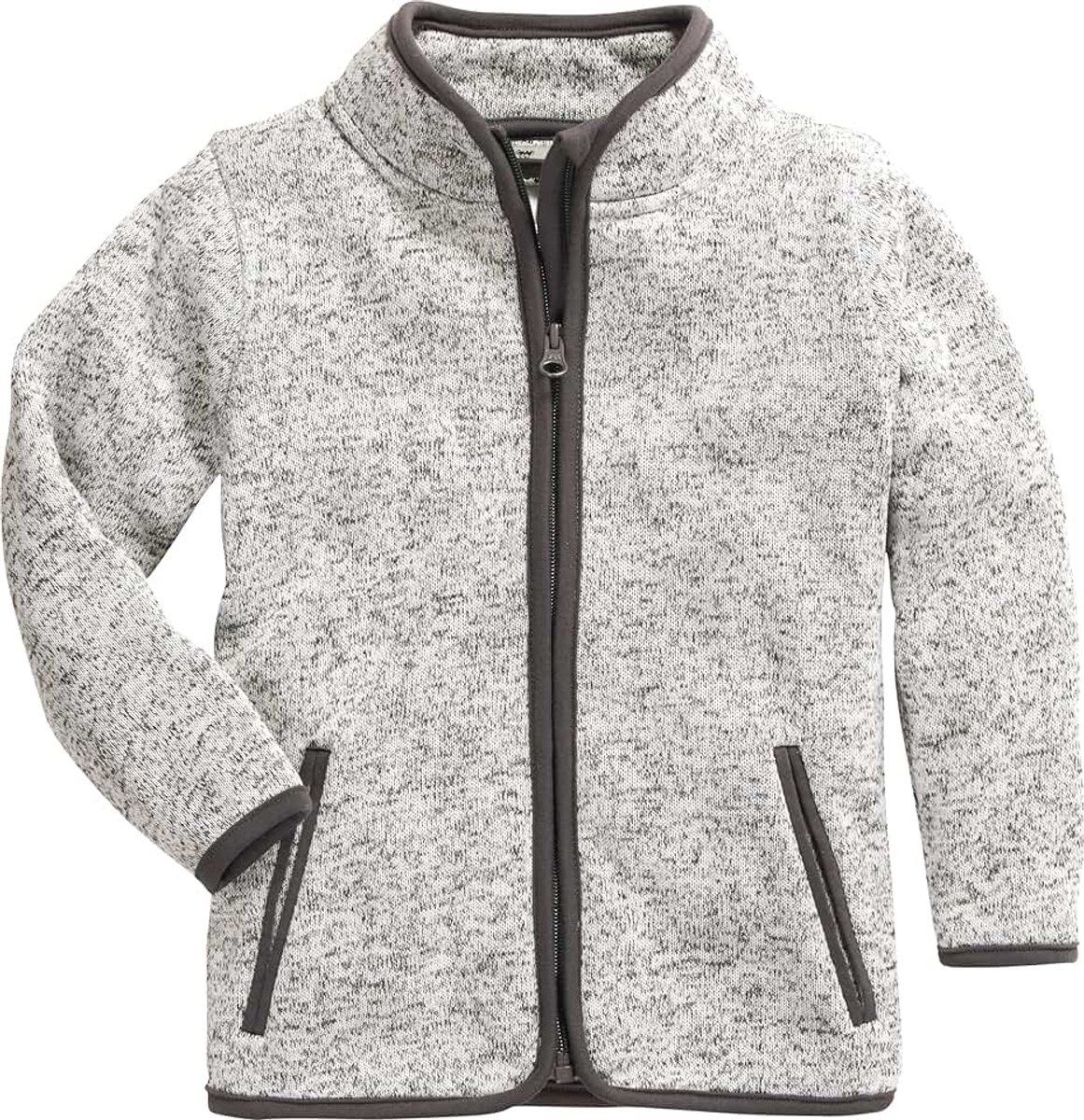 Uniseks gebreide fleece jas voor kinderen, grijs, 152 cm