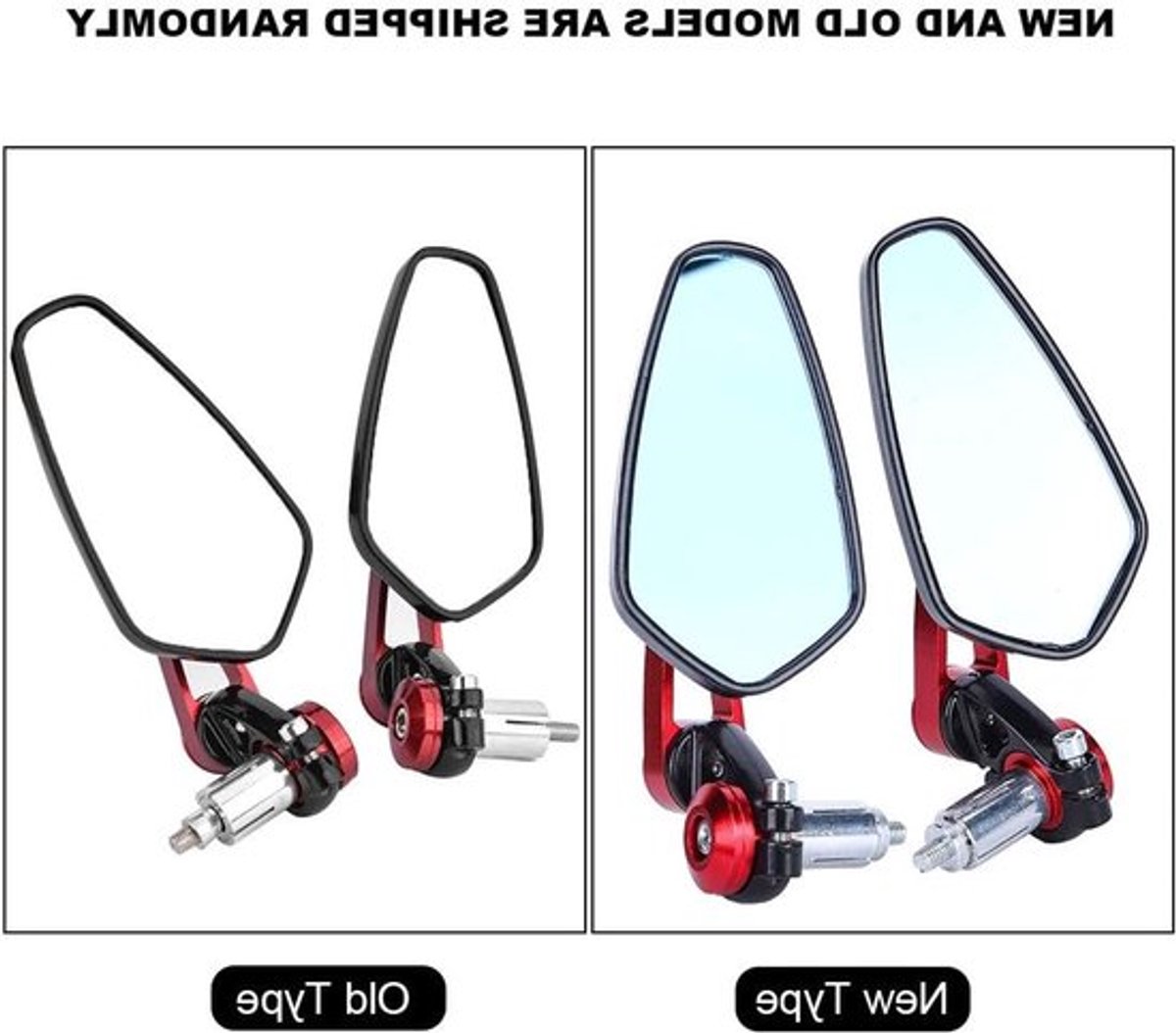 Universele aluminium achteruitkijkspiegels voor motoren - 7/8" (22mm) bar-end spiegels in rood voor verbeterde zichtbaarheid en veiligheid