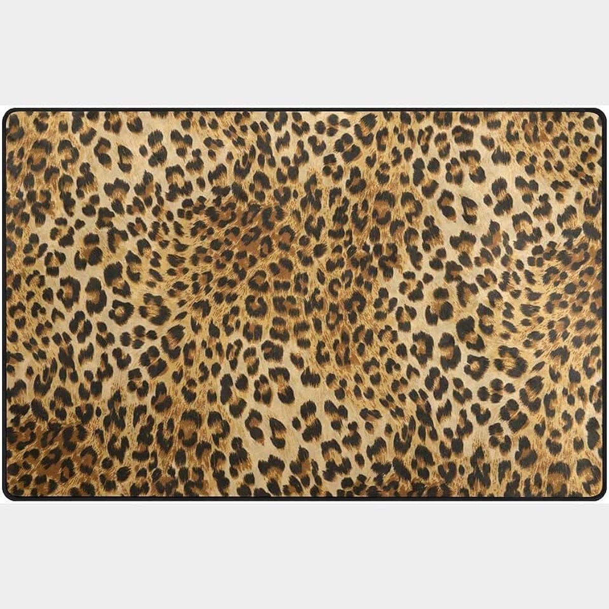 Ontwerpstijl, luipaardpatroon pluche antislip rechthoekig tapijt, gemakkelijk schoon te maken, geschikt voor woonkamer- en slaapkamerdecoratie,60CM*90CM