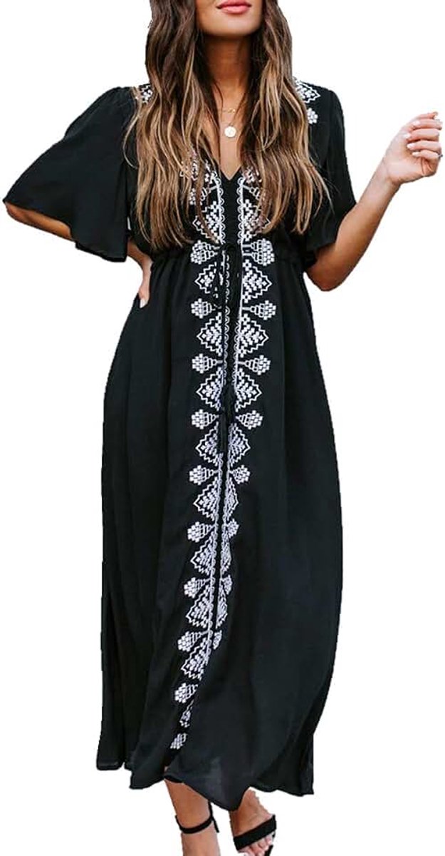 Zomer mode bedrukt vest bikini cover up lange mouwen sarong pareo badpak cover-up één maat