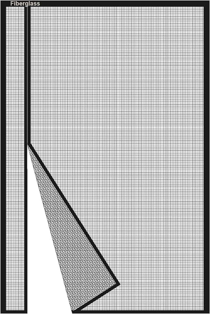 Zij-opening Magnetische Vliegengordijn Deur 140x210cm, Zwart | UV-bescherming Glasvezel Gaas, Hordeur met Magneten, Insectenbescherming voor Balkondeur, Omkeerbaar, 4cm Klittenband