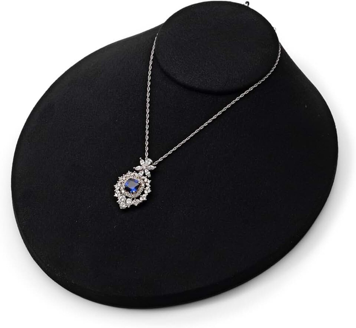 Zwarte microvezel halsketting houder buste sieraden halsketting display hanger display standaard voor verkoper
