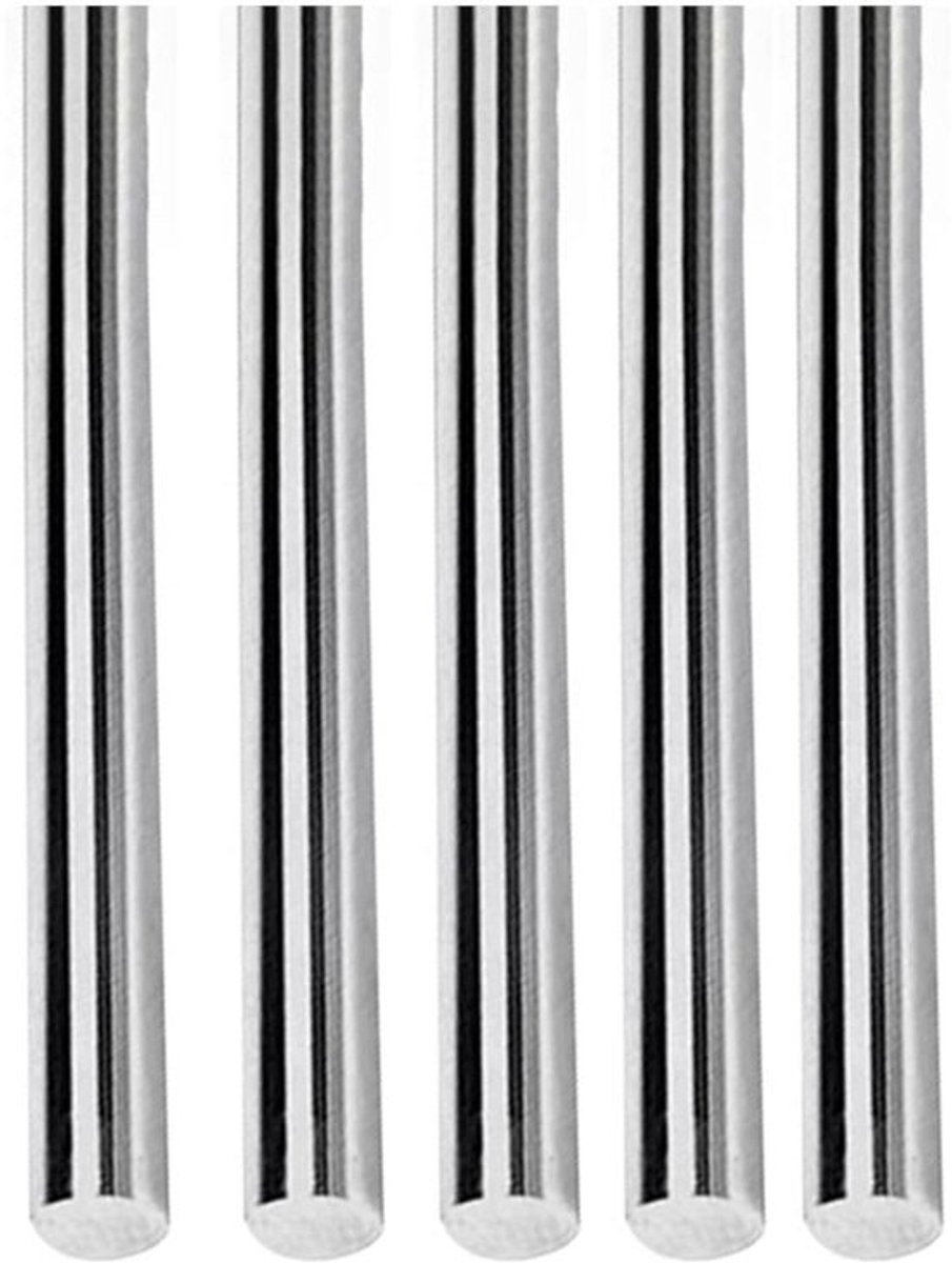 Ronde RVS Staaf - Draaibank Bar - 304 RVS - 2.4mmx100mm - Solid As - voor DIY Craft - Model Auto - Vliegtuig - Schip - Geschikt voor - Diverse Toepassingen - Metaalkleurig - 5 Stuks