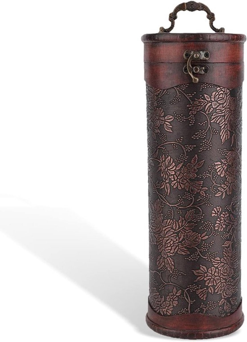 Houten wijnbox voor één fles, cadeaudoos met deksel voor wijn en champagne, perfect voor geschenken