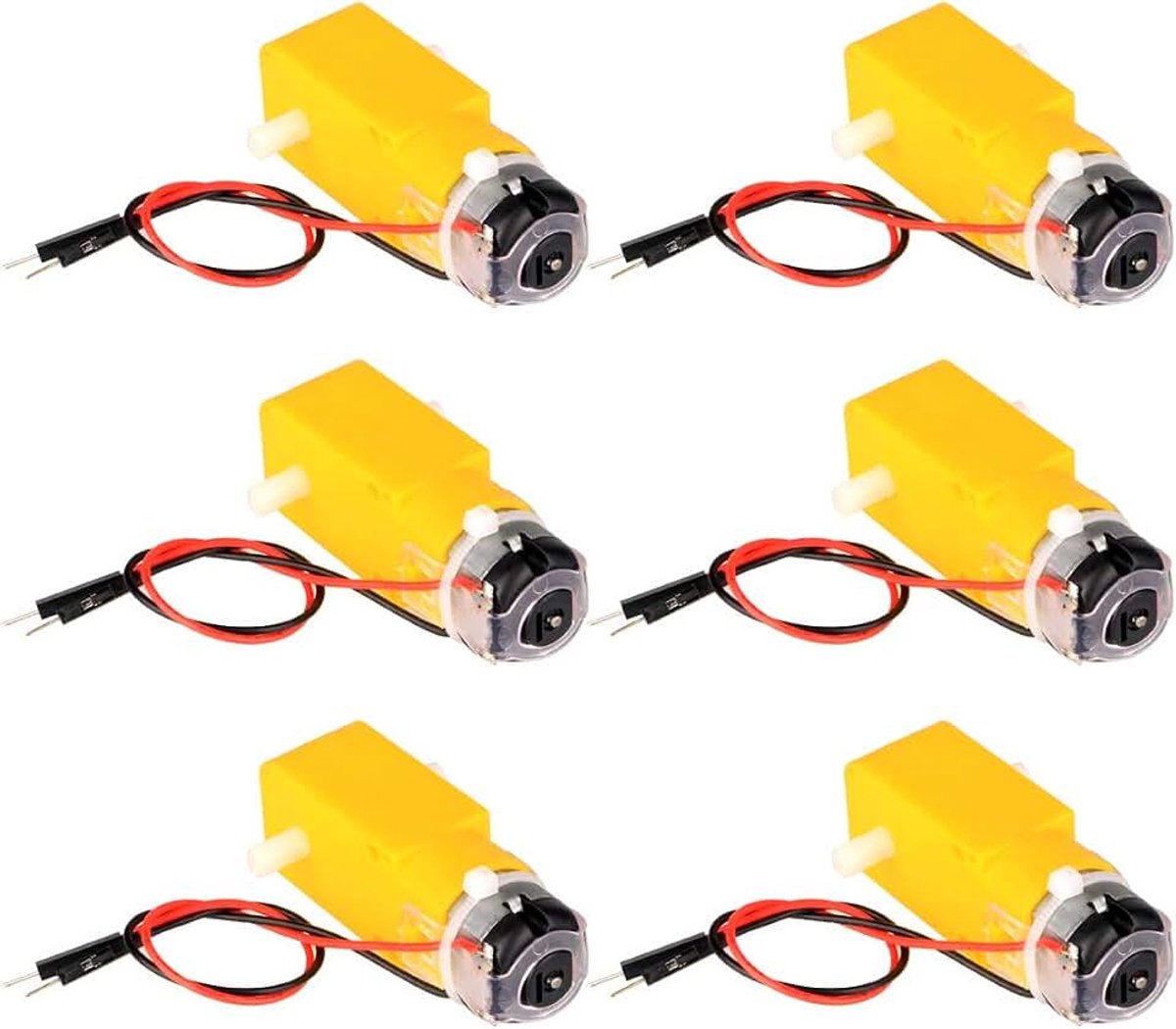 6stuks DC3V-12V Voorbekabelde DC-aandrijvingsmotor voor Vierwielaandrijving, Speelgoedauto, Robotlichaam en Vliegtuigspeelgoed. Chargennummer: Double Axis 1:48