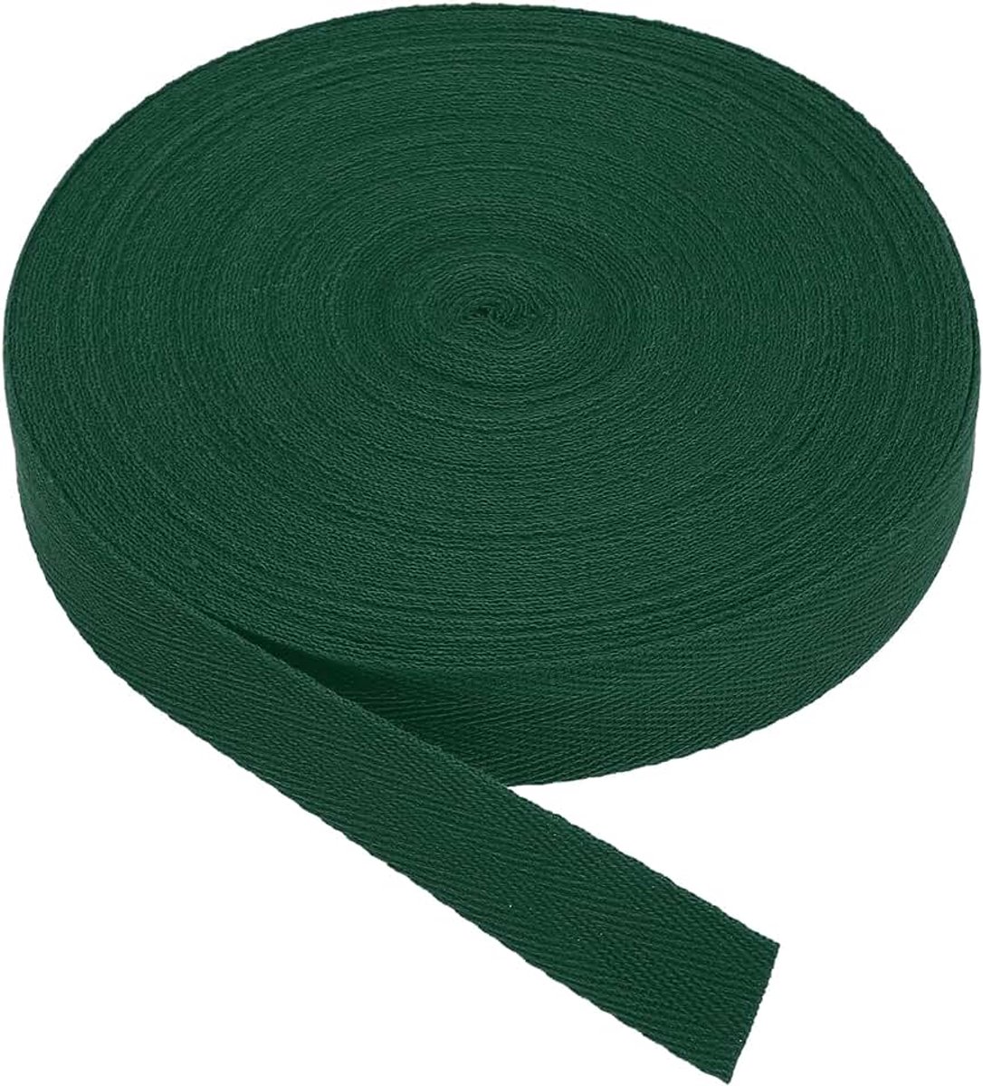 Katoenen keperstof tape 1 Inch 25 Yards Katoen Lint Bias Binding Tape Visgraat Webbing Trim voor Naaien Gift Wrapping Craft DIY Donkergroen