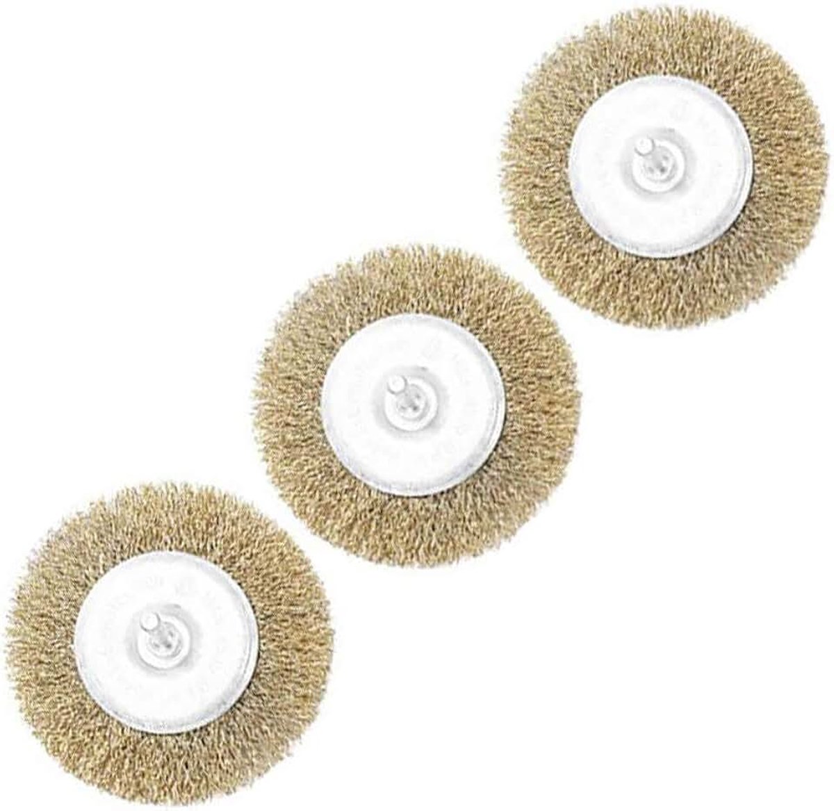Wiel 3 STKS 100mm Rotary Wire Brush 6mm Ronde Schacht Platte Draad Wielen voor Metaal, Verwijdering van Roest Corrosie Verf