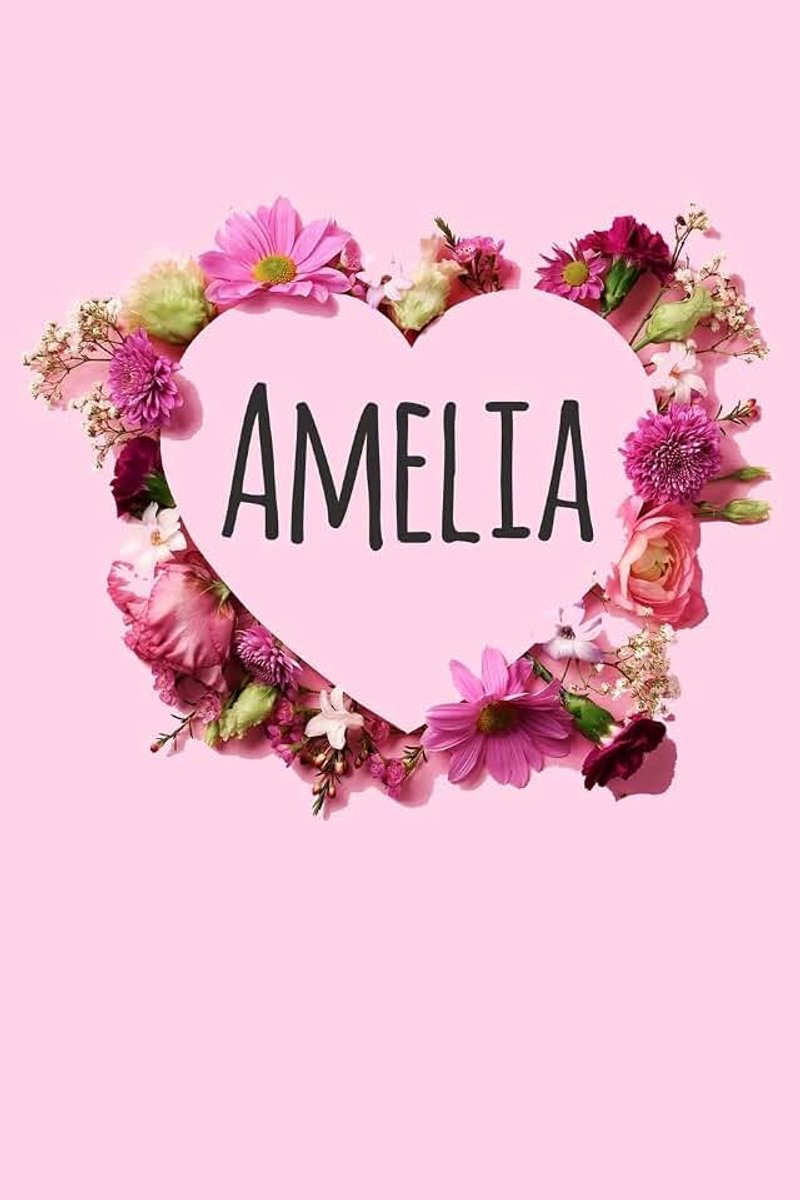 Personalized Name Journal Notebook with the name Amelia. 120 PagesBlank & Lined (6 x 9 inches)