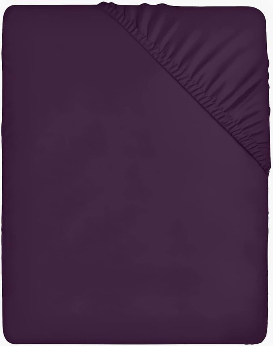 Bedding Hoeslaken met hoeken voor tweepersoonsbed, geborstelde microvezel, elastische hoeken, 200 x 200 cm, paars | Microvezel van geborsteld polyester, hoeslaken met elastische hoeken, diepe zakken 35 cm