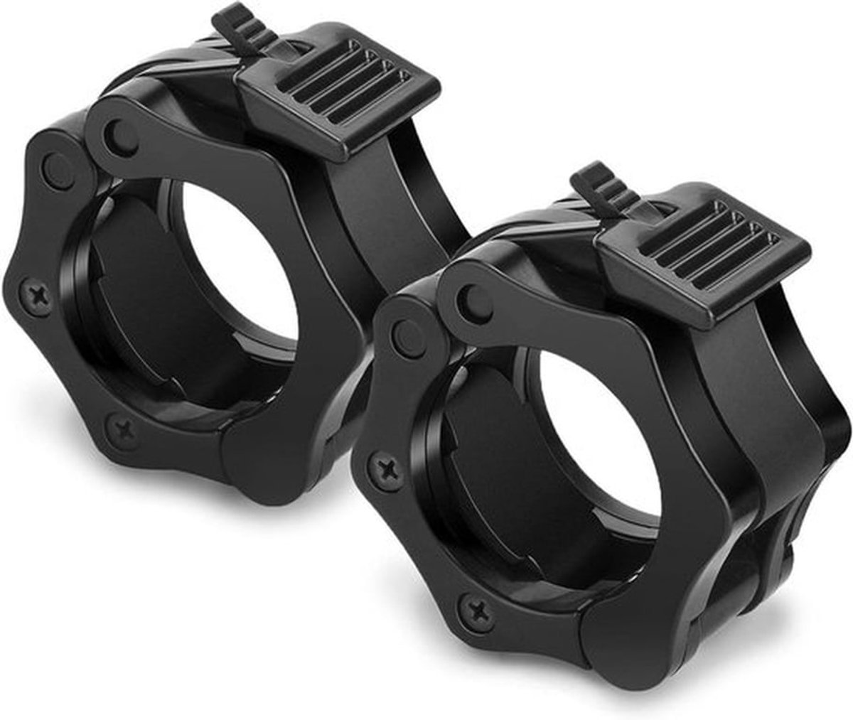 Set van 2 halterklemmen - 2 inch - Quick Release - Gewichtheffen en Fitness - Zwart - Nylon-klemmen