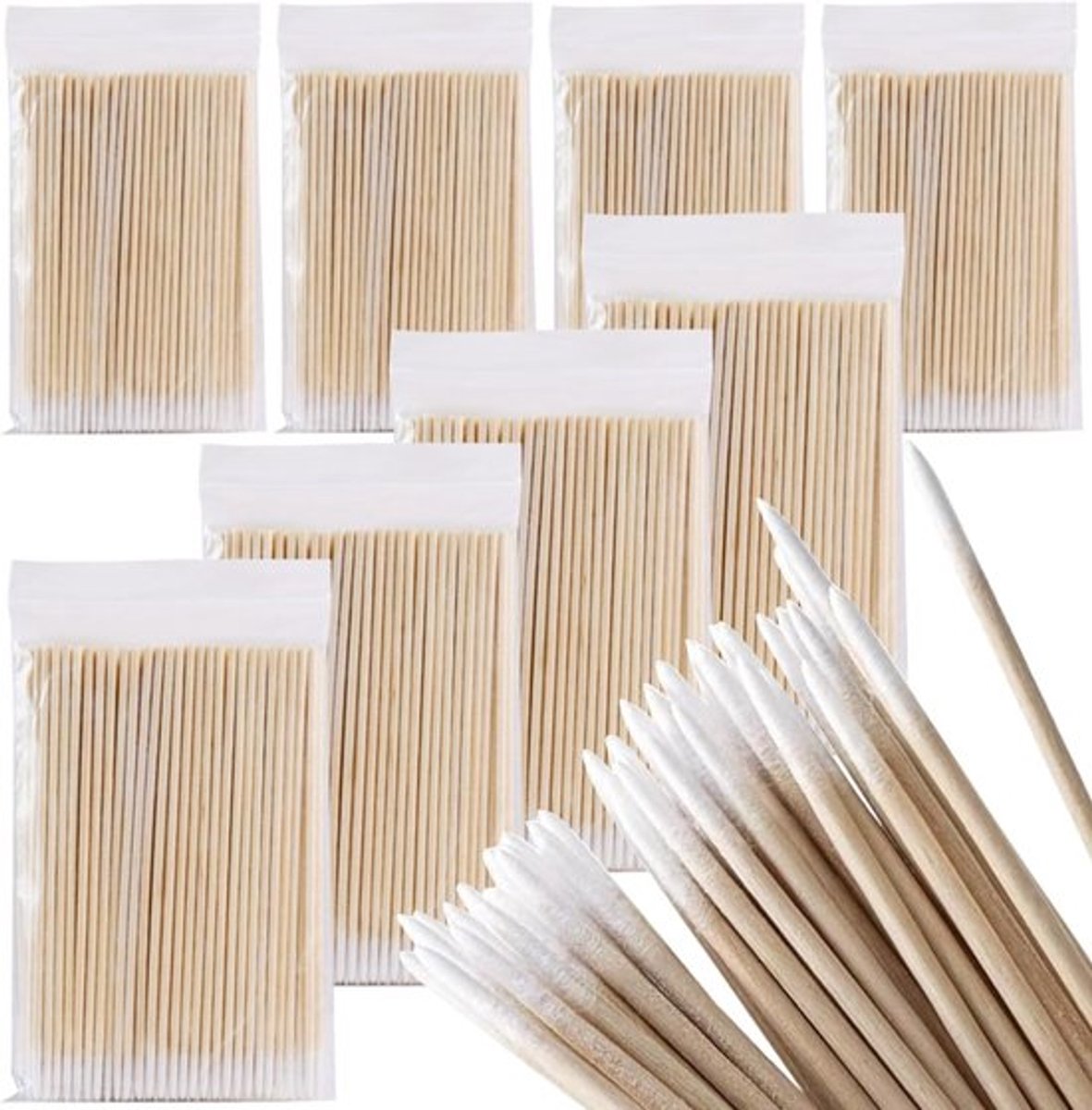 600 Wattenstaafjes van Hout 7 cm - Zachte Katoentips - Make-up en Verzorging - Pluisarm
