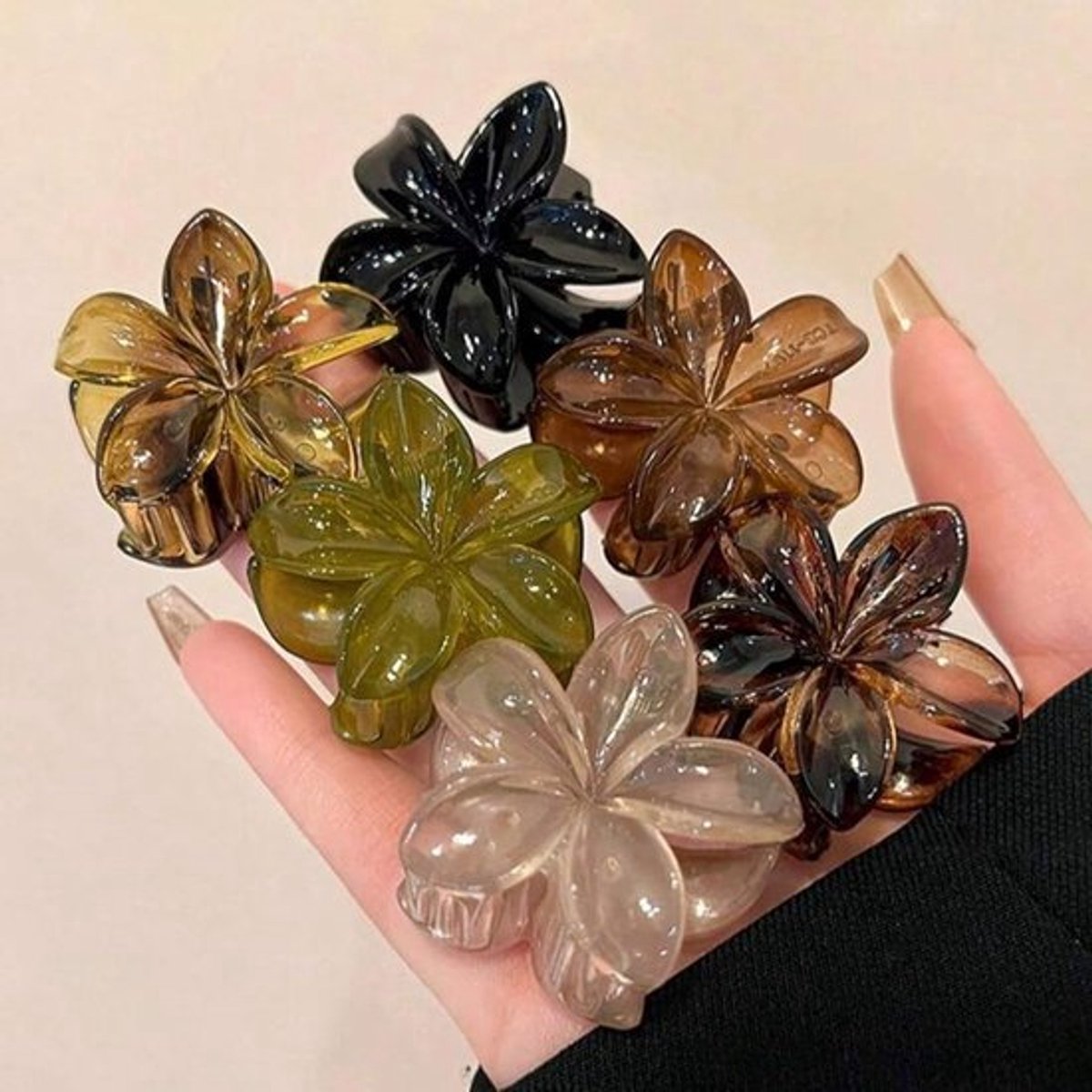 6-pack bloemen haarspelden - schattige haarclips voor vrouwen - antislip haaraccessoires - geschikt voor krullen & opgestoken kapsels
