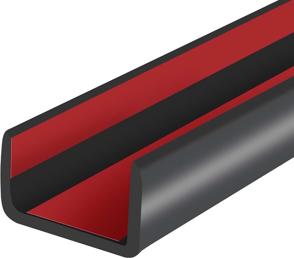 Rubberen randverlijming, zelfklevende U-vormige bescherming voor multiplex, maat 22 mm houten randverlijming, meubelreparatie, past op 21-24 mm, lengte 6 m, zwart