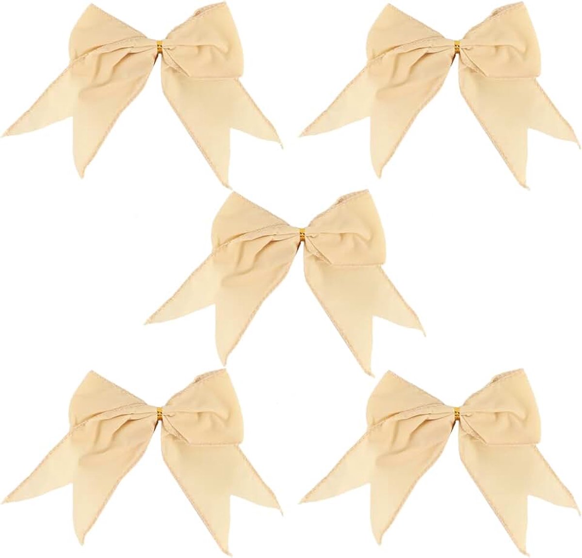Strikken, kerstboomversiering, grote strikken voor het verpakken van geschenken, knutselwerk, kerstdecoratie, beige