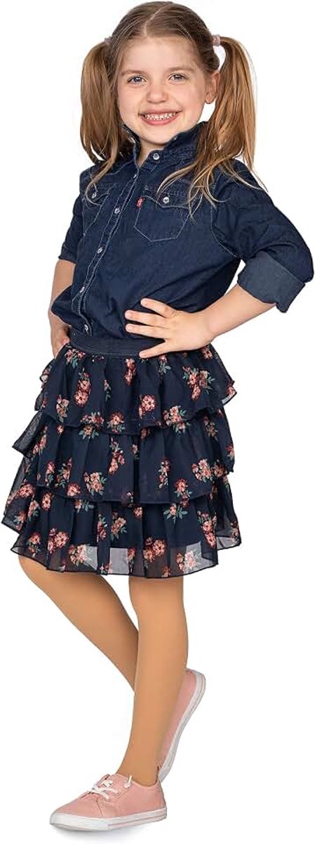 Looksy Meisjes Microvezel Panty, Zachte Rekbare Kinderpanty, Duurzame Schoolpanty, Maat 3 tot 12 Jaar