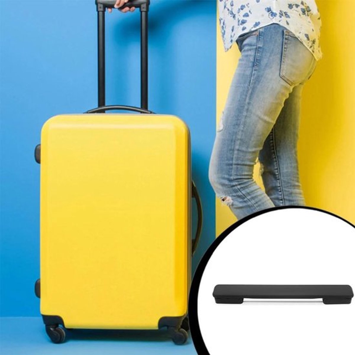 Bagagekofferhandvat Vervangbaar - Kunststof Handvat - Draagstang - Accessoires - Robuust - Eenvoudig te Monteren - 202 x 26 x 8 mm - Bagagegreep