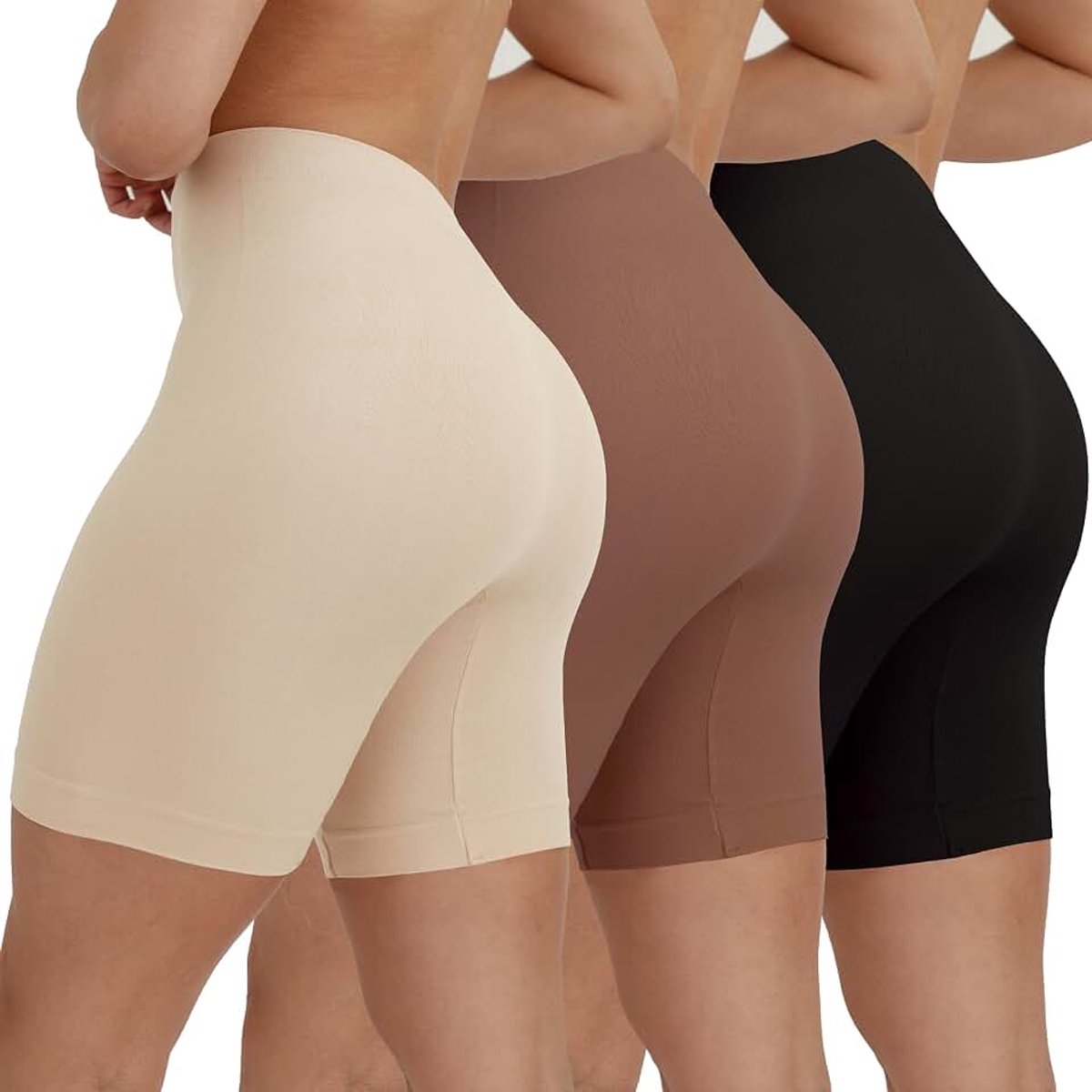 Shorts, coole fietsonderbroek voor dames, korte legging met hoge taille, verpakking met 3 stuks