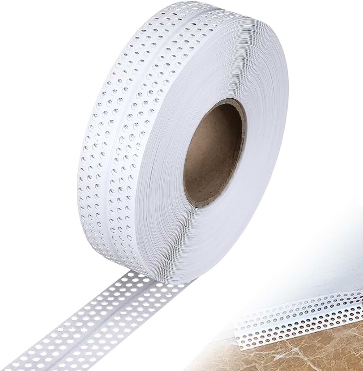 Droogbouw, 40 x 5 cm, pvc, randbescherming, bewegingsvoegprofiel, gipsplaten voor het repareren van wandhoeken, wandscheuren, repareren