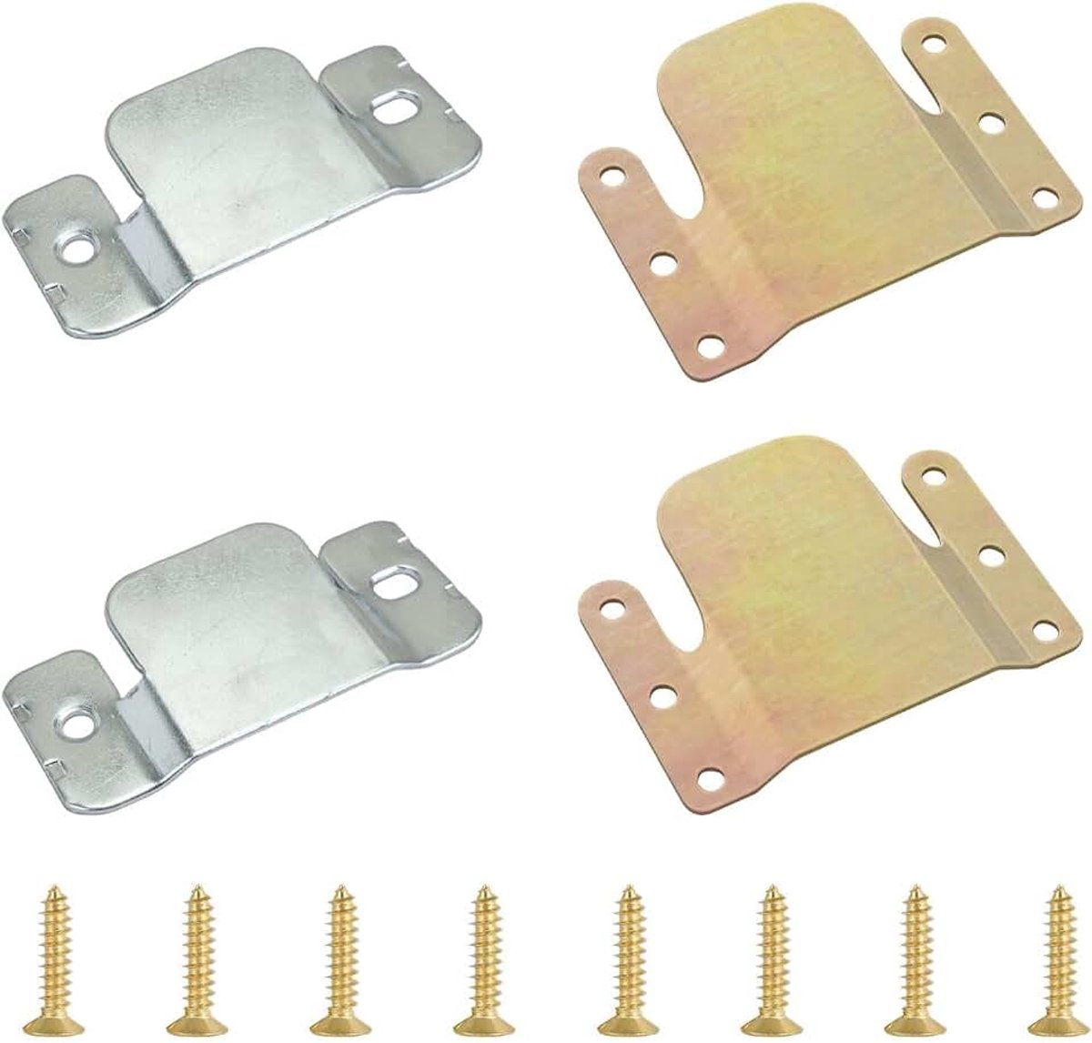 4 Metalen Bankverbinding Gespen, Uitgerust Met 8 Schroeven, Sofa Anti-Shift Splicing Onderdelen, Meubels Verbinding Bevestiging Delen (Goud, Zilver).
