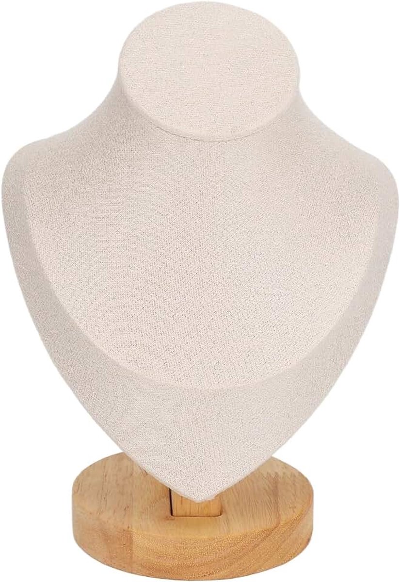 Sieraden Display Standaard, PU Lederen Kettinghouder voor Armbanden Oorbellen Ringen, Stabiel Mannequin Buste voor Winkel Etalage en Thuis