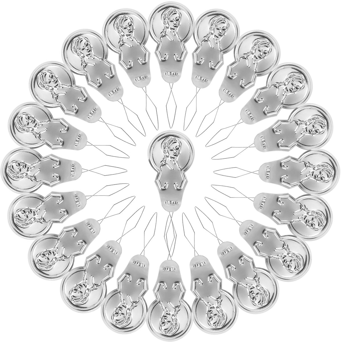 100 stuks naaldinrijger, inrijghulp voor naalden, aluminium naalden, inrijger voor handnaaien, inrijghulp voor naaimachines, doe-het-zelf, eenvoudig borduurwerk, naaldinrijgen, zilverkleurig