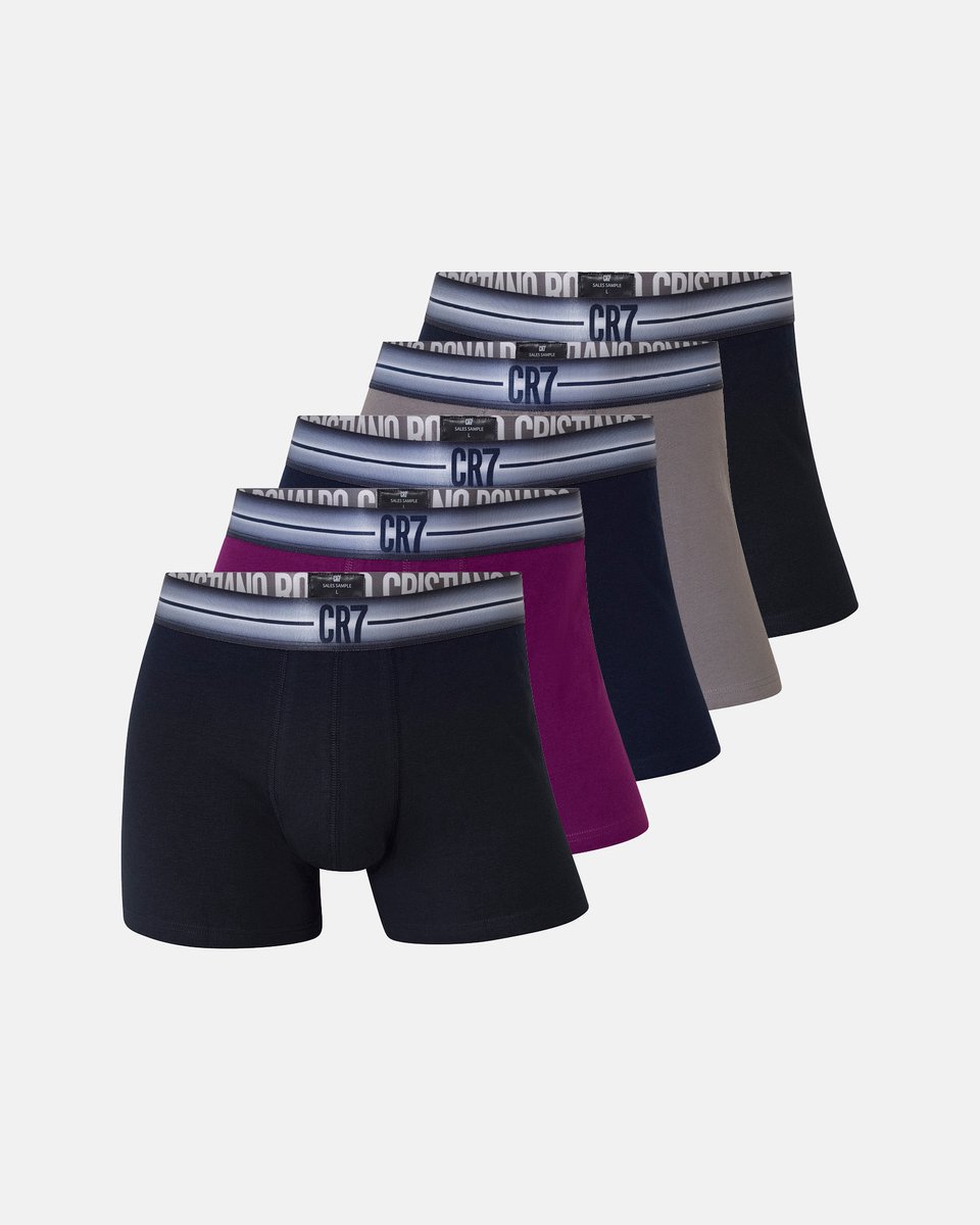 CR7 Heren Boxershorts Basic Trunk 5-Pack - 95% Katoen & 5% Elastaan - Comfort Fit