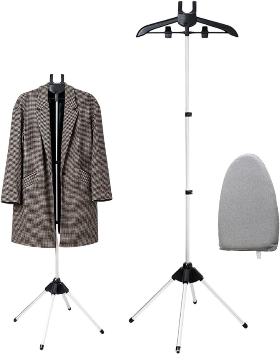 Stoomrek voor Kleding - Kledingrek Stomen - Efficiënte Textielverzorging - Inclusief Stoomhandschoen - 160x43 cm - Zilver