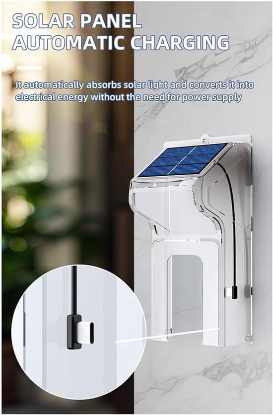Draadloze Deurbel - Video Intercom - Veilige Toegang - Zonne-energie Opladen - 7.7 x 6.6 cm - Wit — afbeelding 5