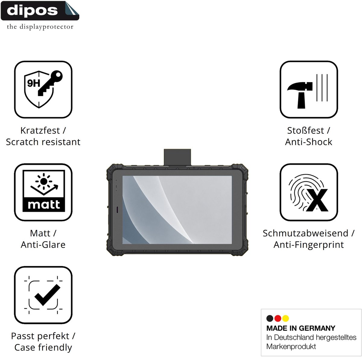 dipos – 2x Matte Pantserfolie geschikt voor Conker NS108 MRZ | 9H Screenprotector