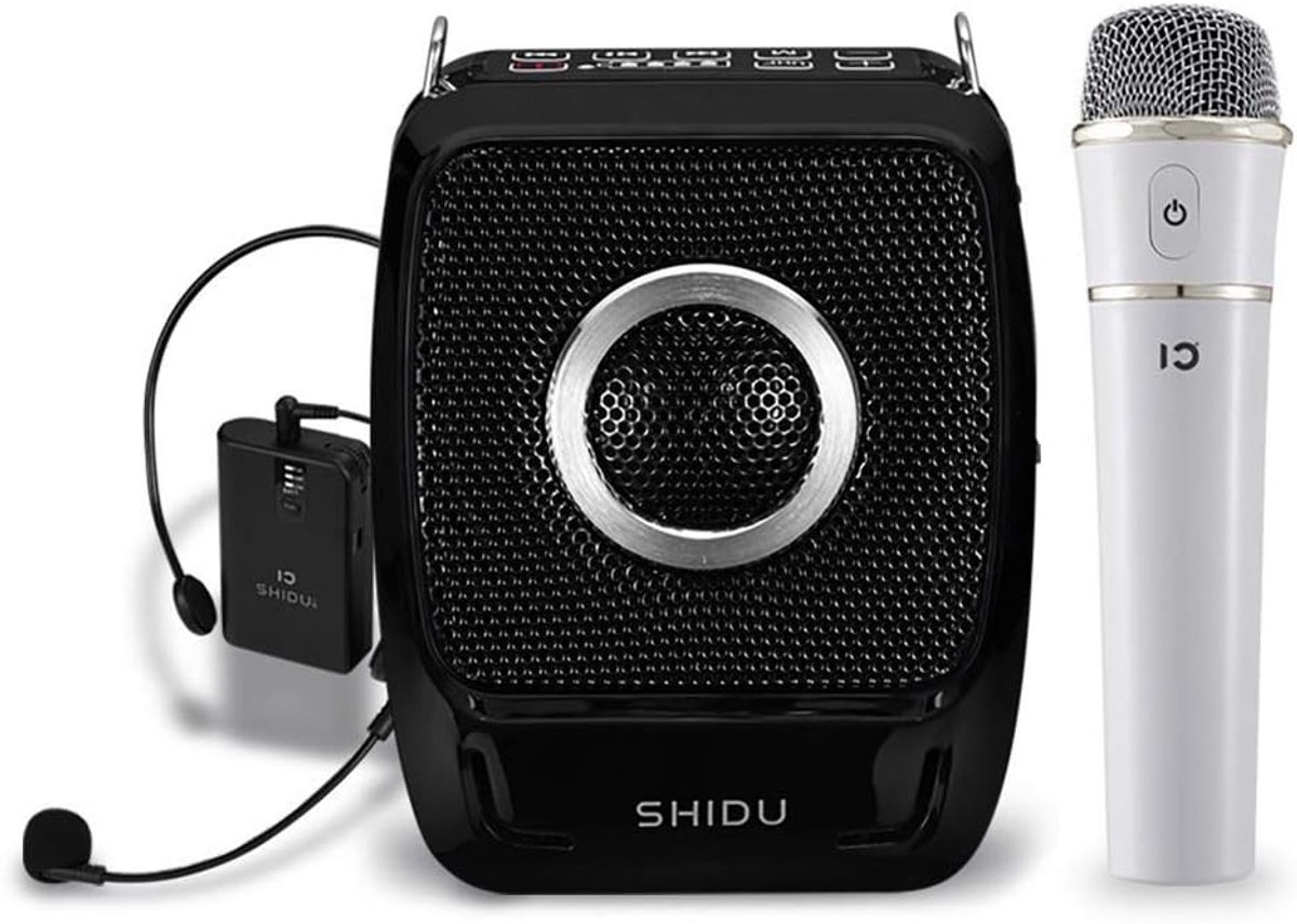 SnelShoppen - Draagbare Spraakversterker Draadloos met Bluetooth 4.0, Oplaadbare PA-systeem Luidspreker met Handheld Draadloze Microfoon en Headset vo