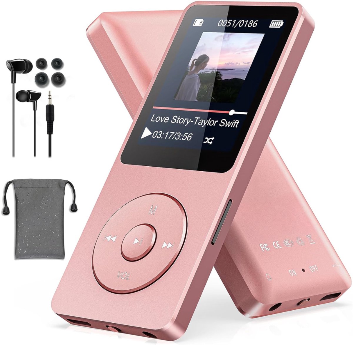 SNJY® MP3 Speler Bluetooth - Muziek Speler - MP4 Speler - 64GB - Roze